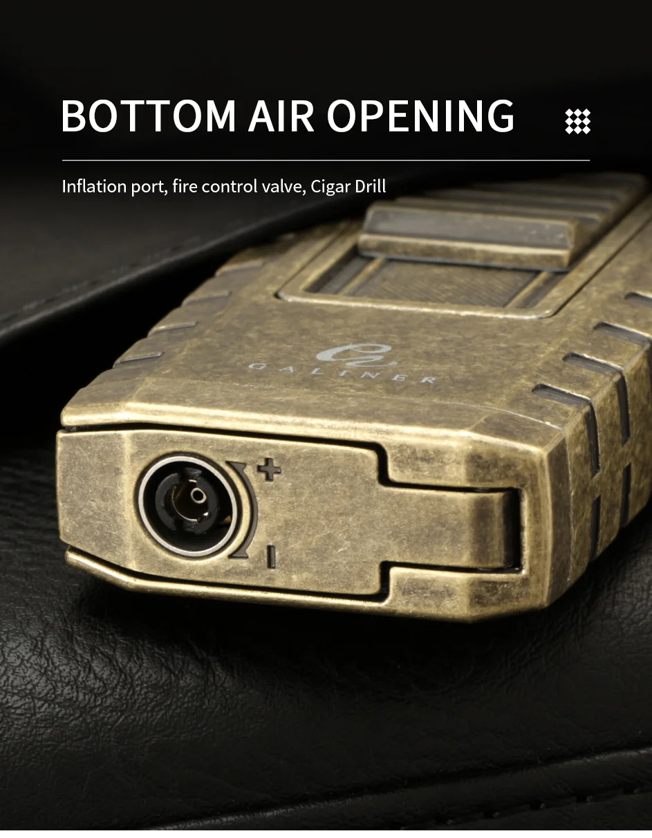 GALINER Cigar Cutter Lighter Set Smoking Accessories Puro Drill Punch New Unusual Lighter Jet Gas Charuto Knife