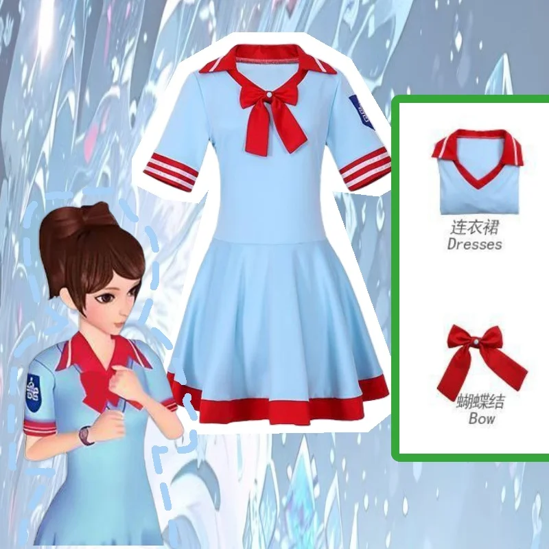 Elf Dream Ye Luoli Anime Cosplay Costume Blue Dress Disguise for Girls Halloween Cosplay Ye Luoli Clothing