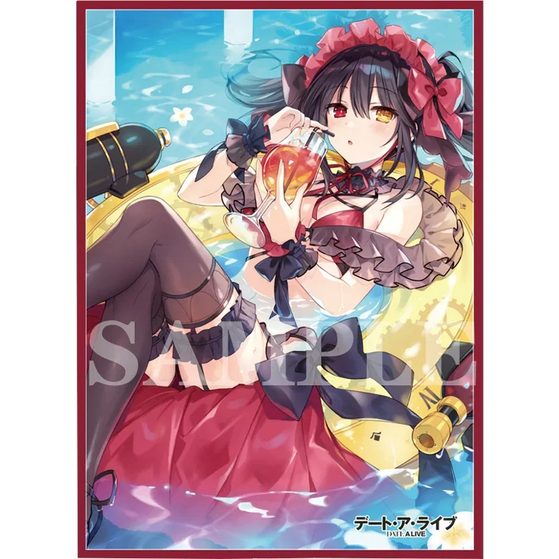 60Pcs/Set Anime Cards Sleeves PTCG DATE A LIVE Tokisaki Kurumi Swimwear Self Made Anime Game Collection Protector DIY Toys Gift