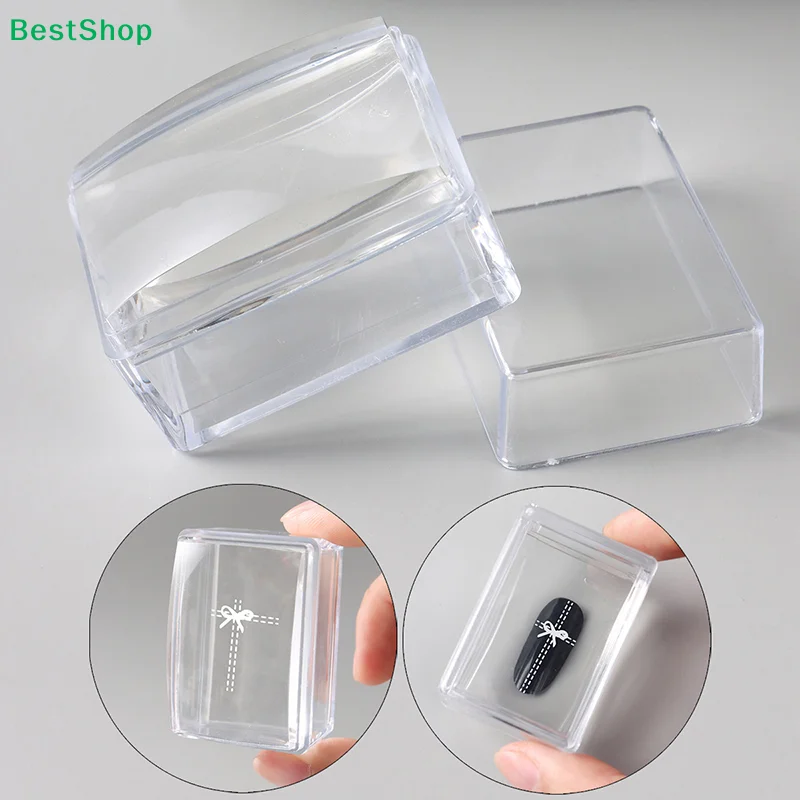 〔R〕Multi-Functional Rectangular Clear Silicone Stamp - High-Transparency Tool for French Nail Art & Stamping