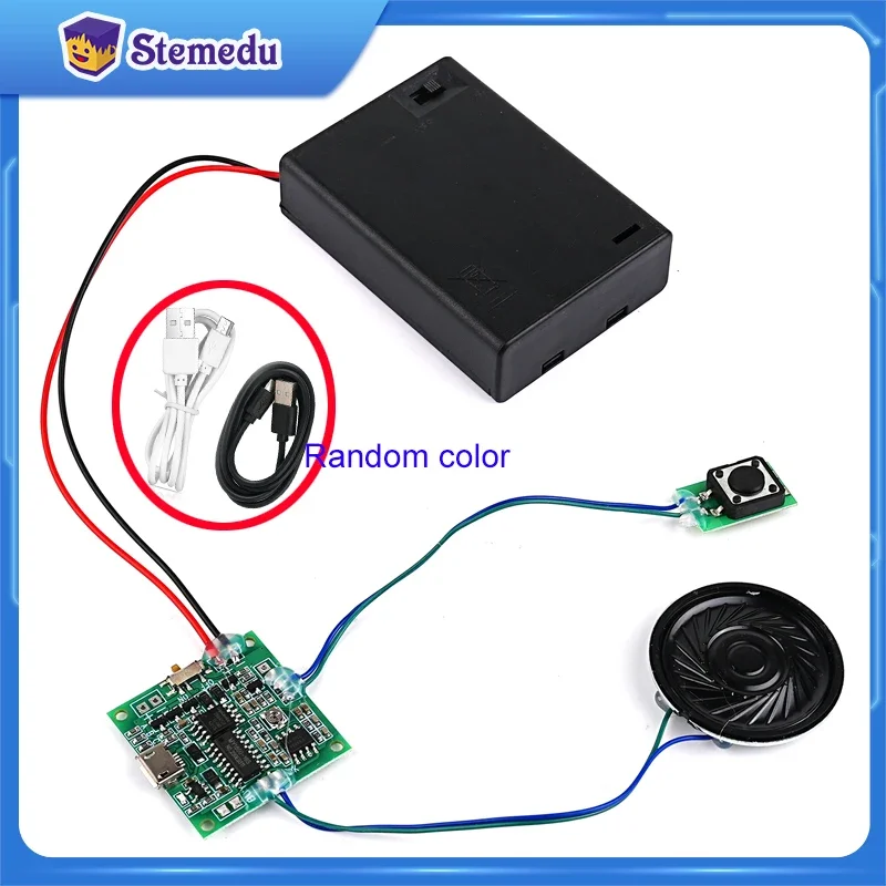 

Recordable Sound Module Voice Playback with Speaker Button Control 8M MP3 WAV Music Programmable Board for DIY Music Box Gift