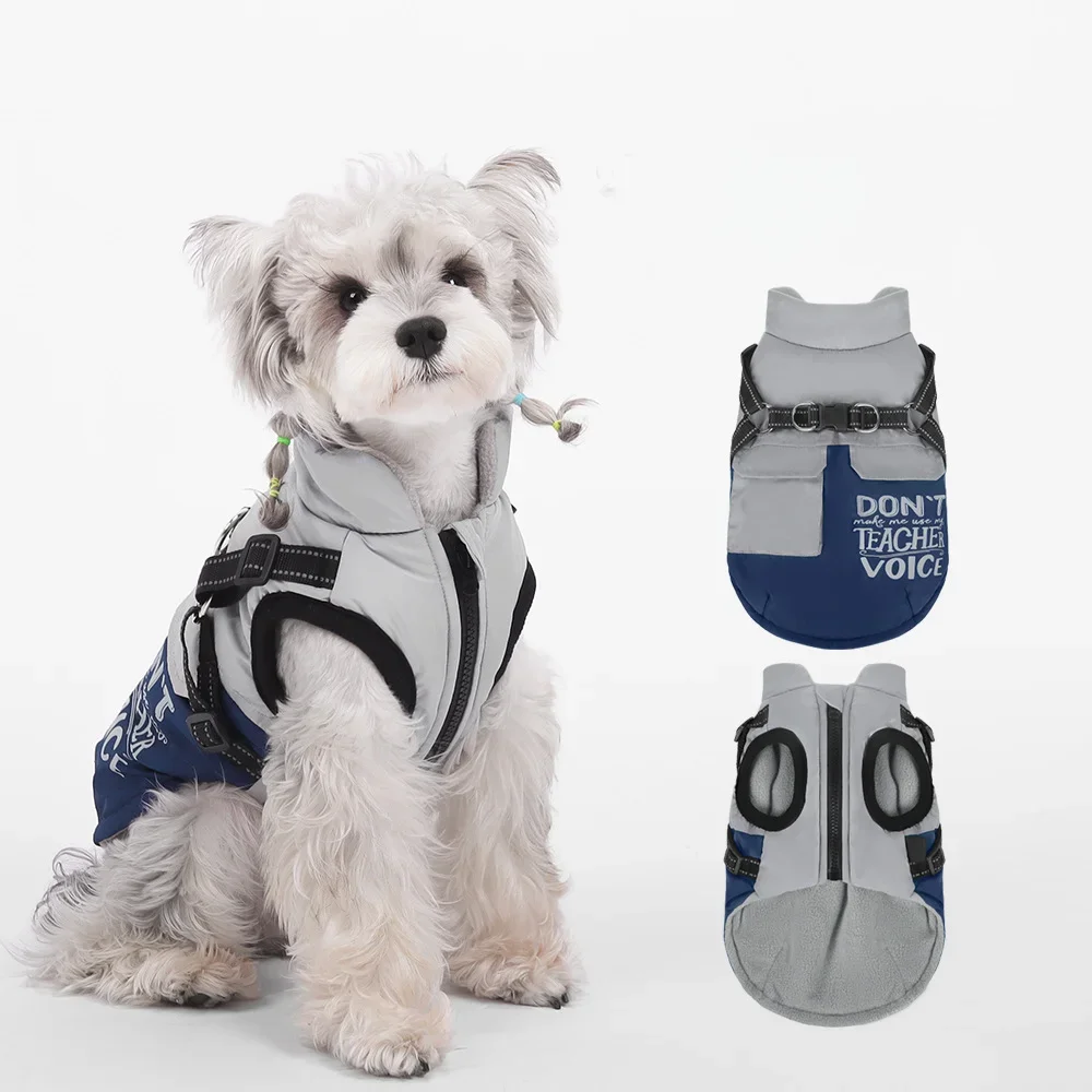 

Pet Dog Winter Warm Coat Vest with Pocket Reflective Puppy Vest Harness Jacket Autumn Winter Clothing For Dogs Cats Clothes