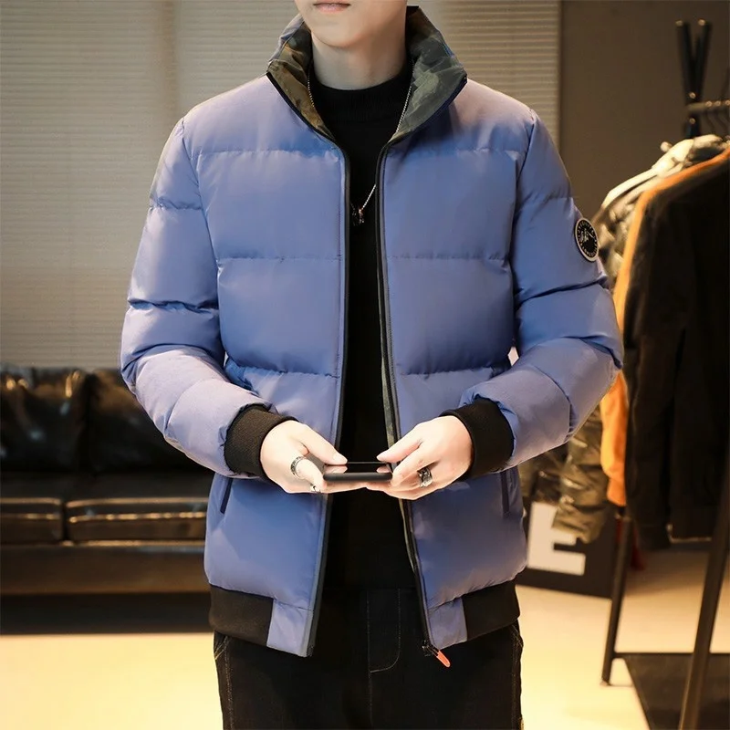 เสื้อแจ็คเก็ตผ้าฝ้ายทรงหลวมสบายสไตล์ลำลองสำหรับผู้ชาย คอตั้ง อุ่นสบายสำหรับฤดูหนาว เสื้อคลุมอเนกประสงค์ แฟชั่นวัยรุ่น ทรงพอดีตัว สไตล์เม็กซิกัน