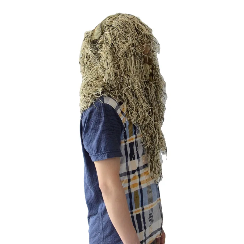 Outdoor Erwachsene Jagd Ghillie Kapuze Camouflage Kopf Abdeckung für Ghillie Anzug Moskito Net Kapuze Vogel Beobachtung Fotografie Maske – Detail 3