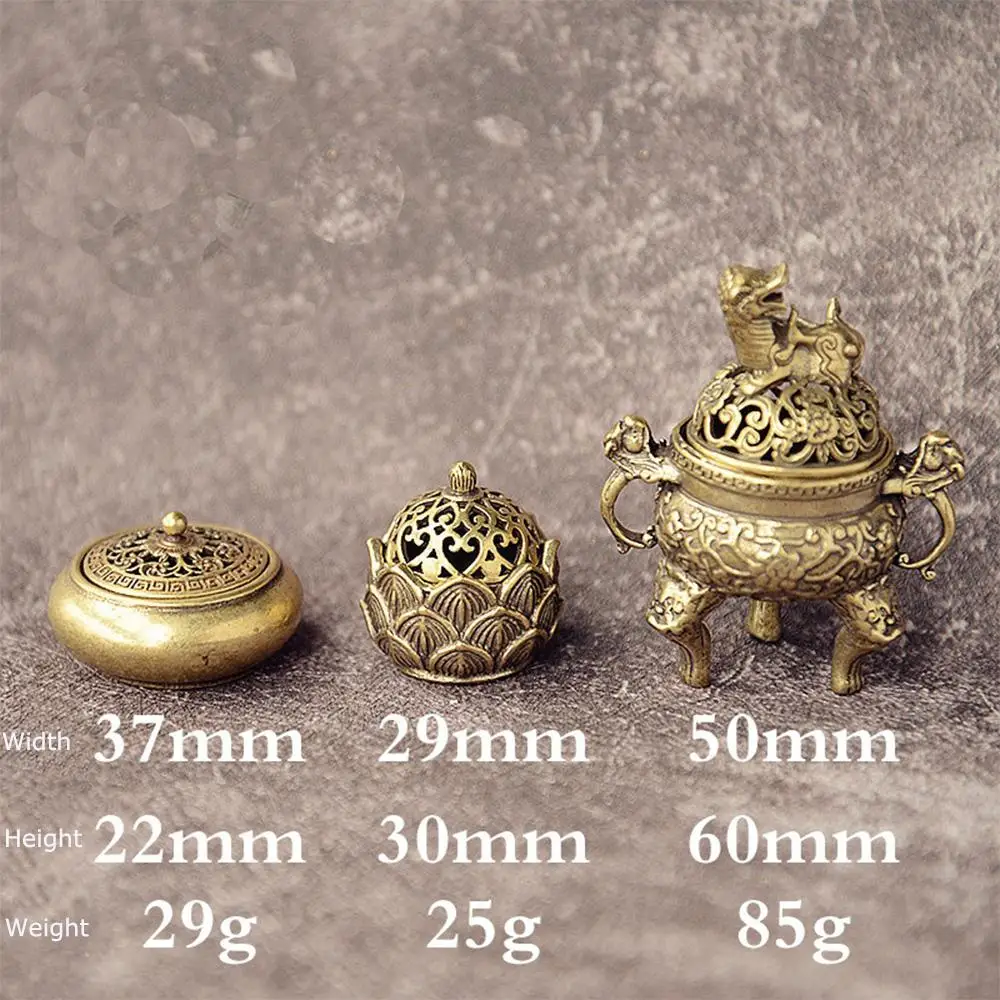 مبخرة صغيرة من النحاس لوتس حامل بخور صغير موقد مخروطي عتيق لليوجا والمنتجعات الصحية والمكتب ديكور المنزل الحلي