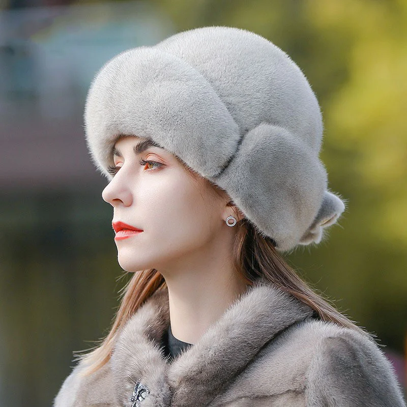 

Korean Fashion Fur Hat Winter Women's New Classic Fisherman Hat Thickened True Mink Outdoor Warmth Travel Ear Protection Hat