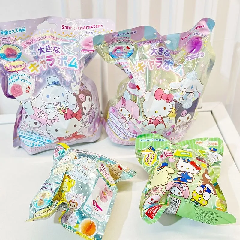 

Cute Sanrio Bath Hello Kitty My Melody Cinnamoroll Kuromi Hangyodon Toy Figure Inside Fizzy Kawaii Cartoon Super Anime Gift