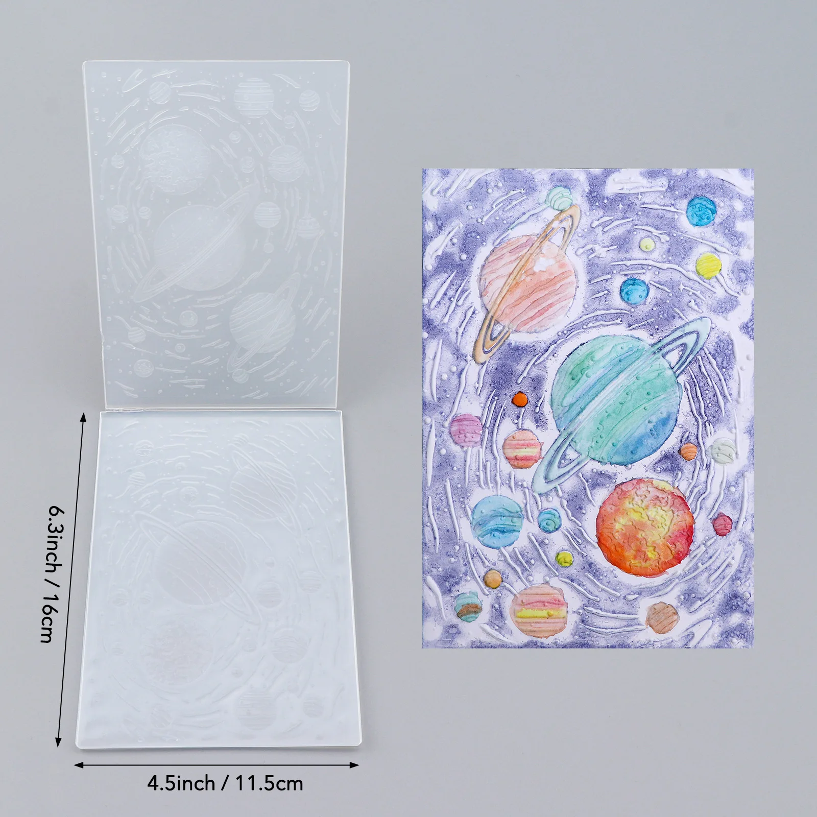 Estrelas cósmicas e asteroides Pasta de gravação 3D para fazer cartões e scrapbooking - Plástico durável, gravação fácil - Perfeito