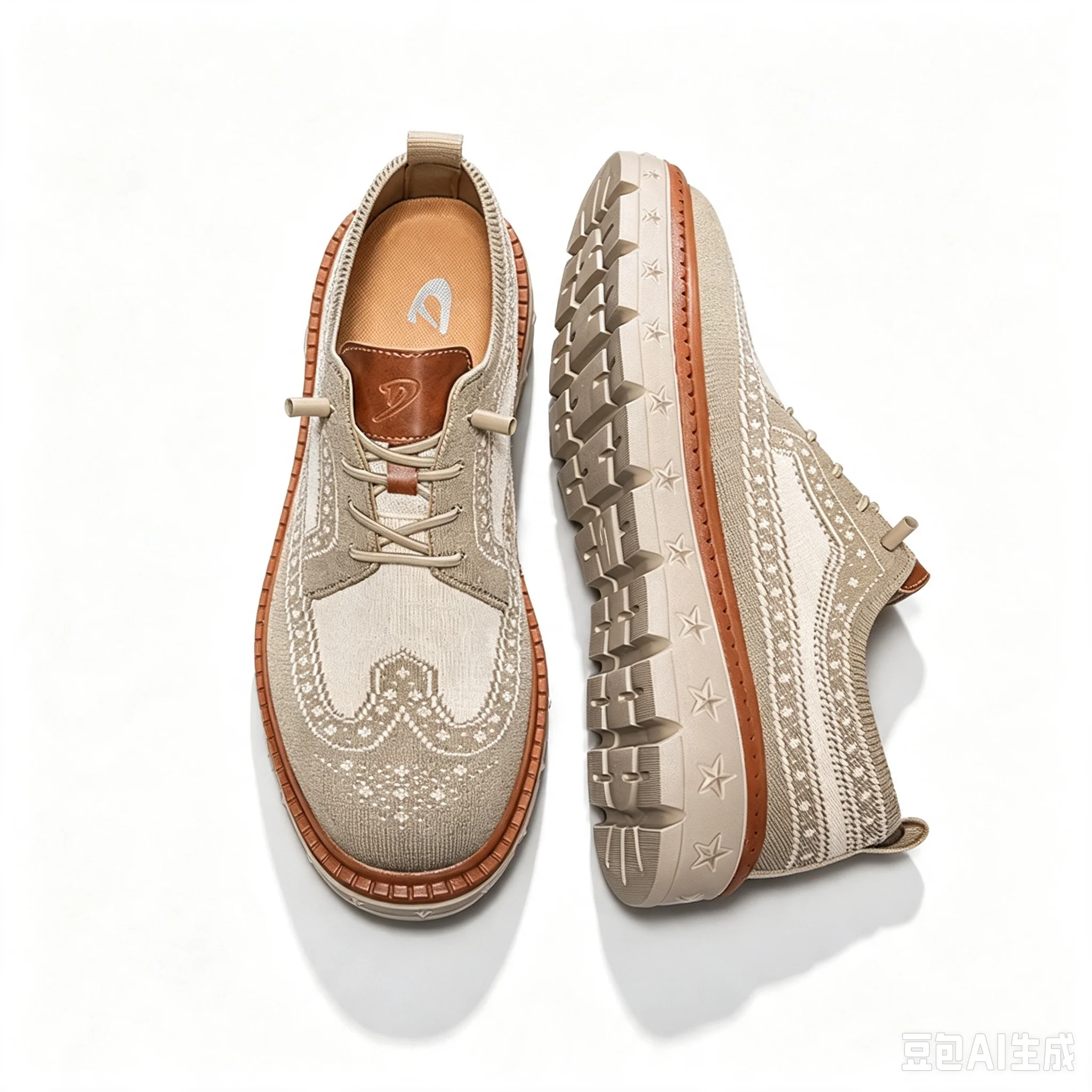 Men'S Shoes Brogues - British Style Wingtip Brogue Knit Shoes
