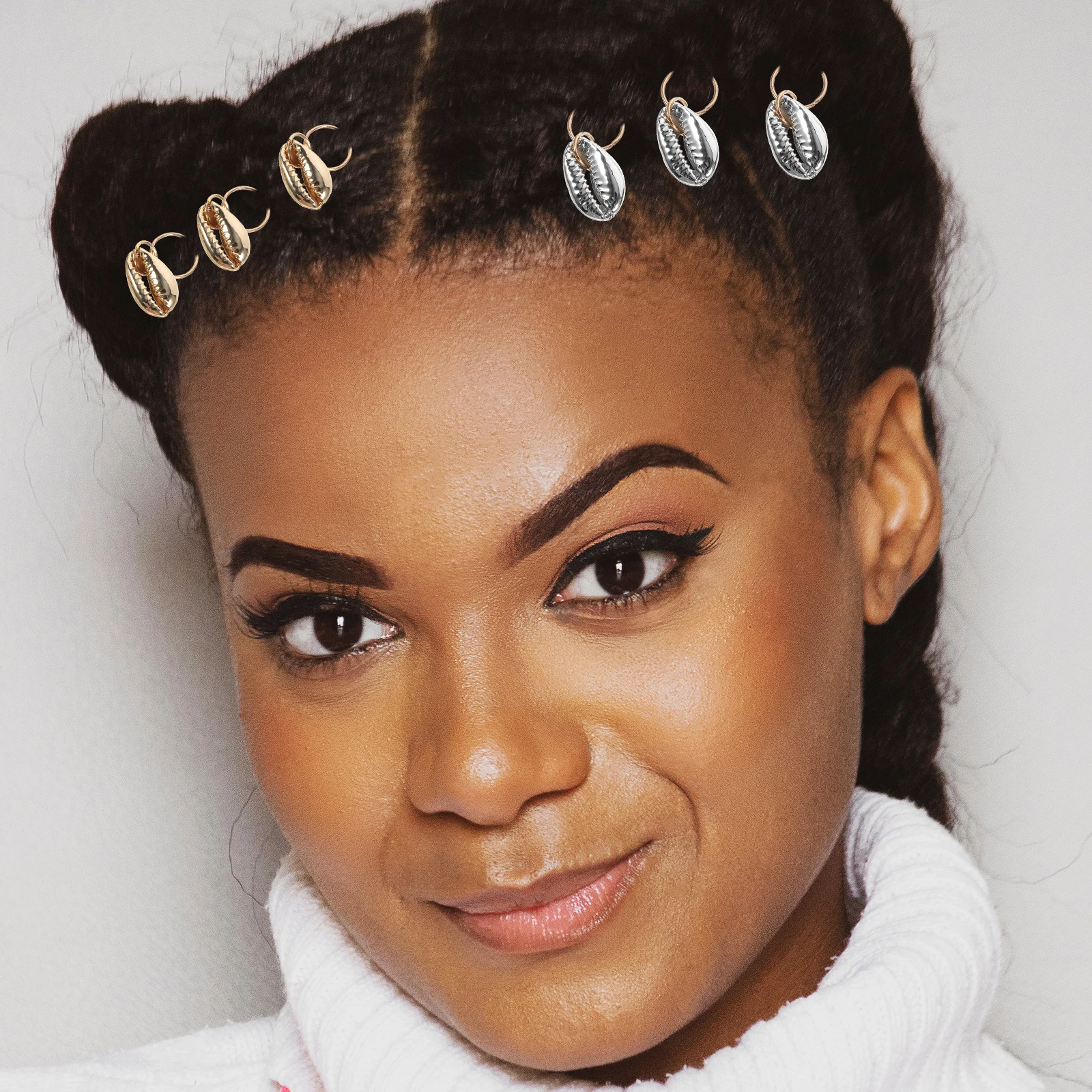 

24Pcs Shell Hairstyle Charms Braids Jewelry Dreadlock Rings Hair Accessories for Locs Hair Shells for Locs Braid Accessories