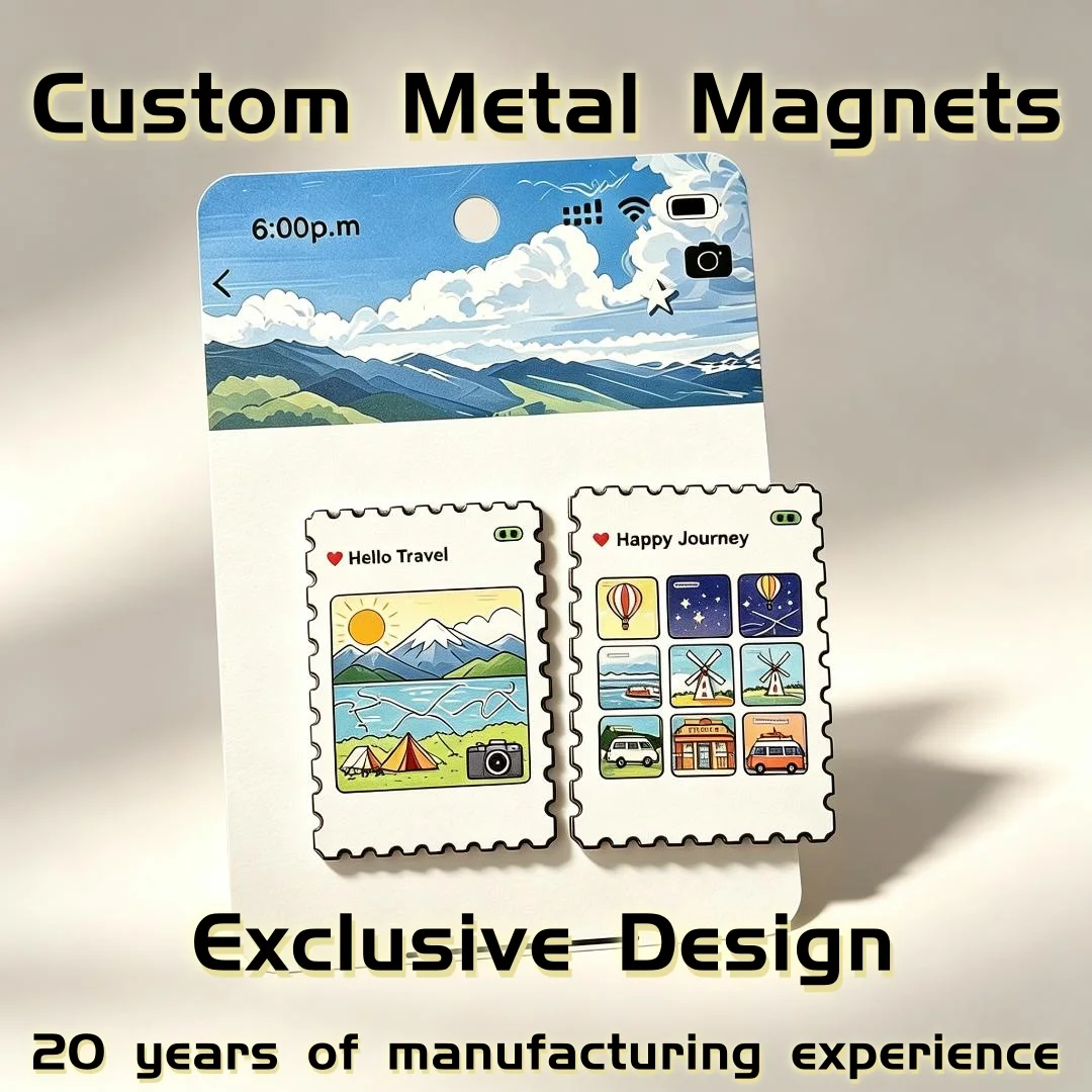 Custom Fridge Die Cut Magnet Sticker Hard Enamel Refrigerator Magnet Personalized Logo Metal Crafts With Low Minimum Order