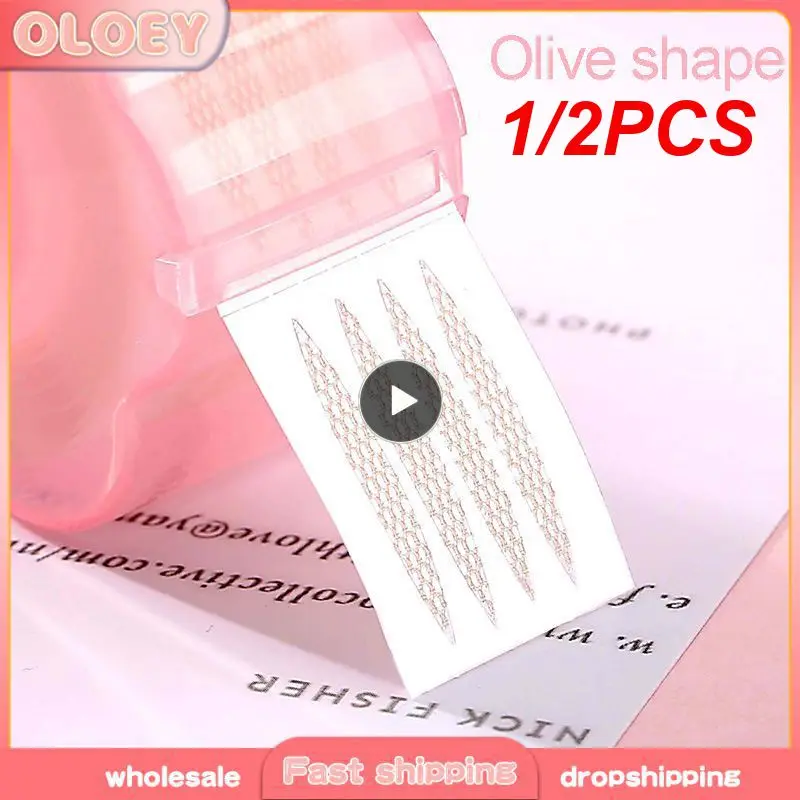 1/2PCS Invisible Eyelid Sticker Lift Eye Strips Plum Blossom Shape Reel Self Adhesive Lace Fiber Eyelid Makeup Tools