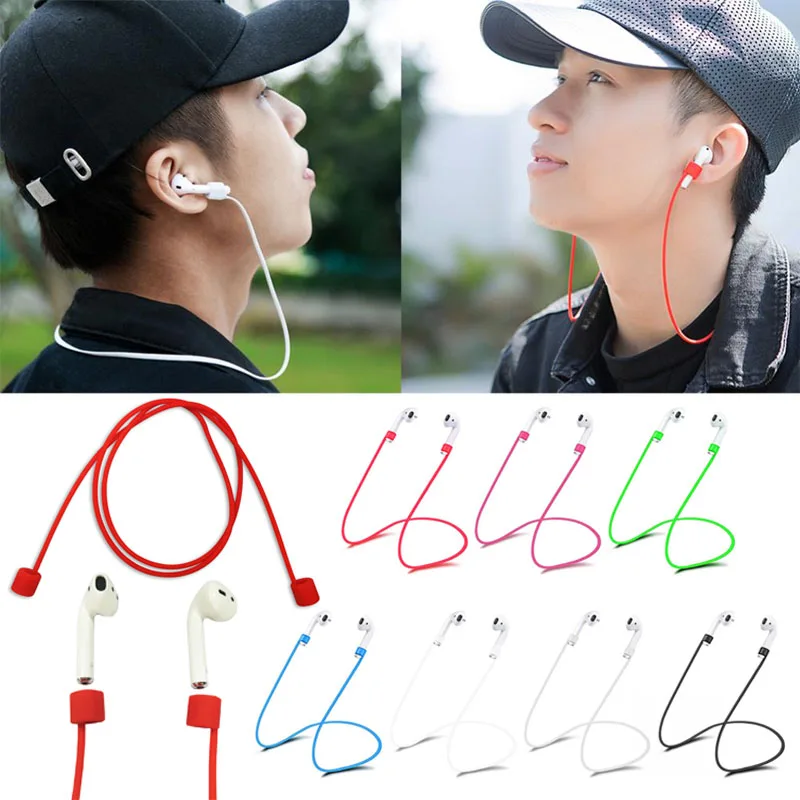 Anti-Lost Silicone Earphone Rope Cable For Apple AirPods Wireless Bluetooth Headphone Neck Strap Cord String Earphone Accessorie