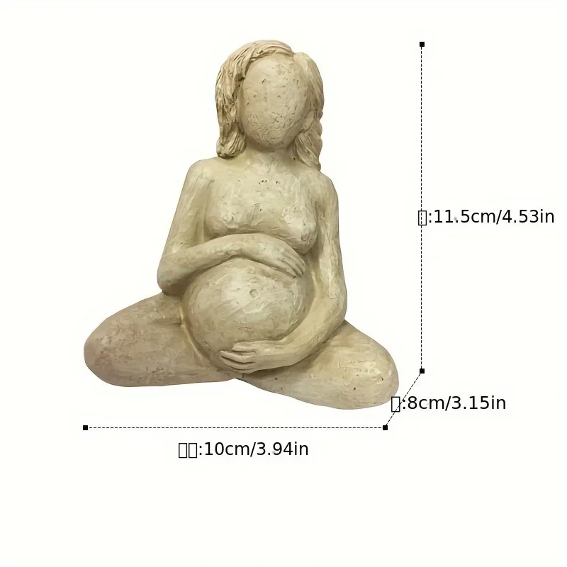 Creative Mud Woman Pregnancy Sculpture Table Decor Home Decoration Accessories Women Pregnant Statue