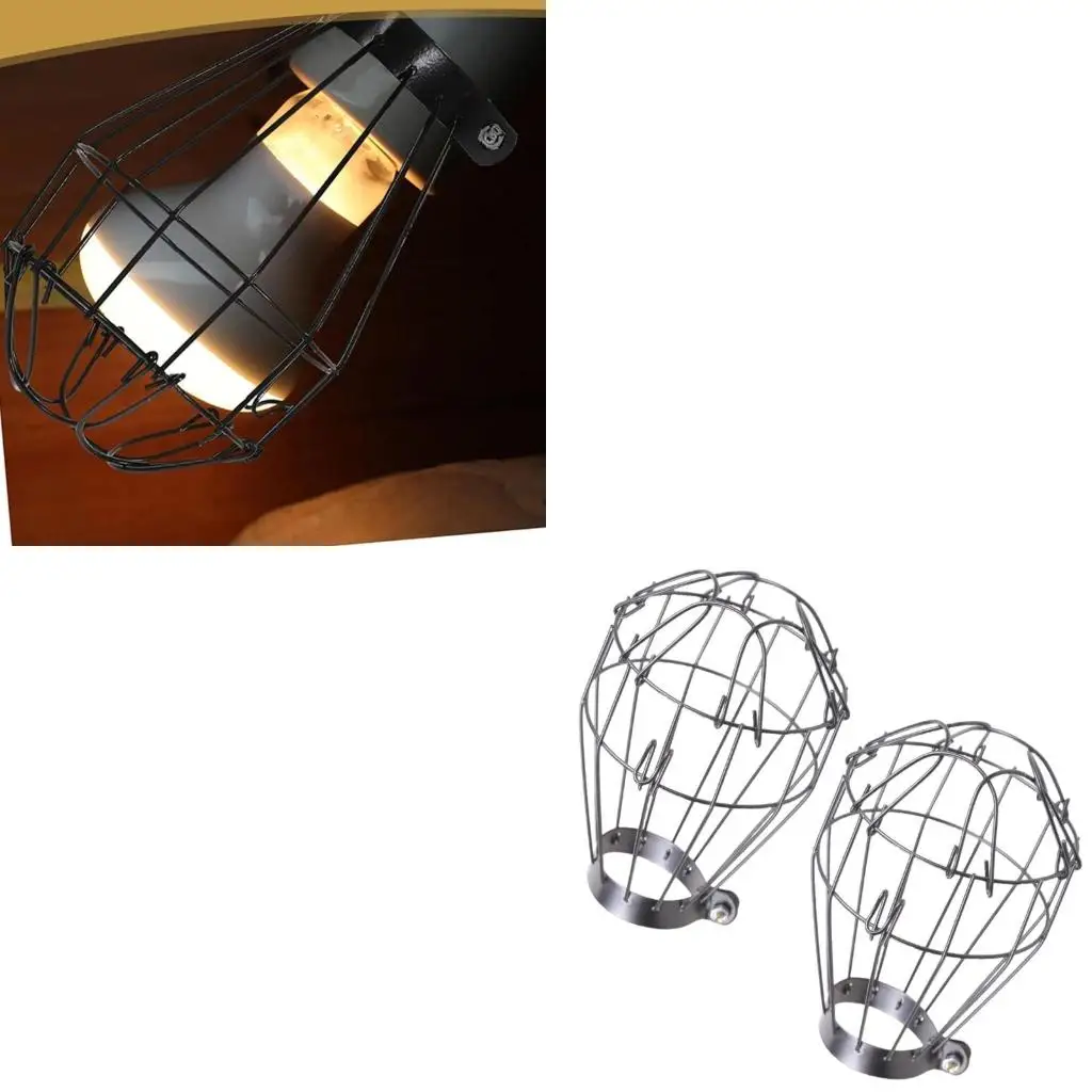 Reinforced Iron Reticulation Lighting Cover Heat Resistant Guard For Industrial Lamps Ventilation Optimized Bulb Safety Defensed
