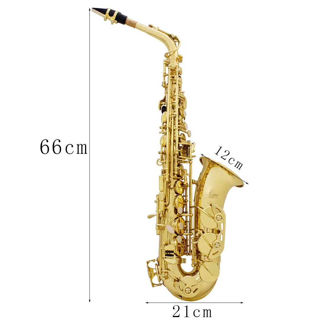 SLADE Alto Saxophone Eb Tune Gold Lacquer Silver Key Brass Body Sax Woodwind Instrument With Saxophone Parts & Accessories