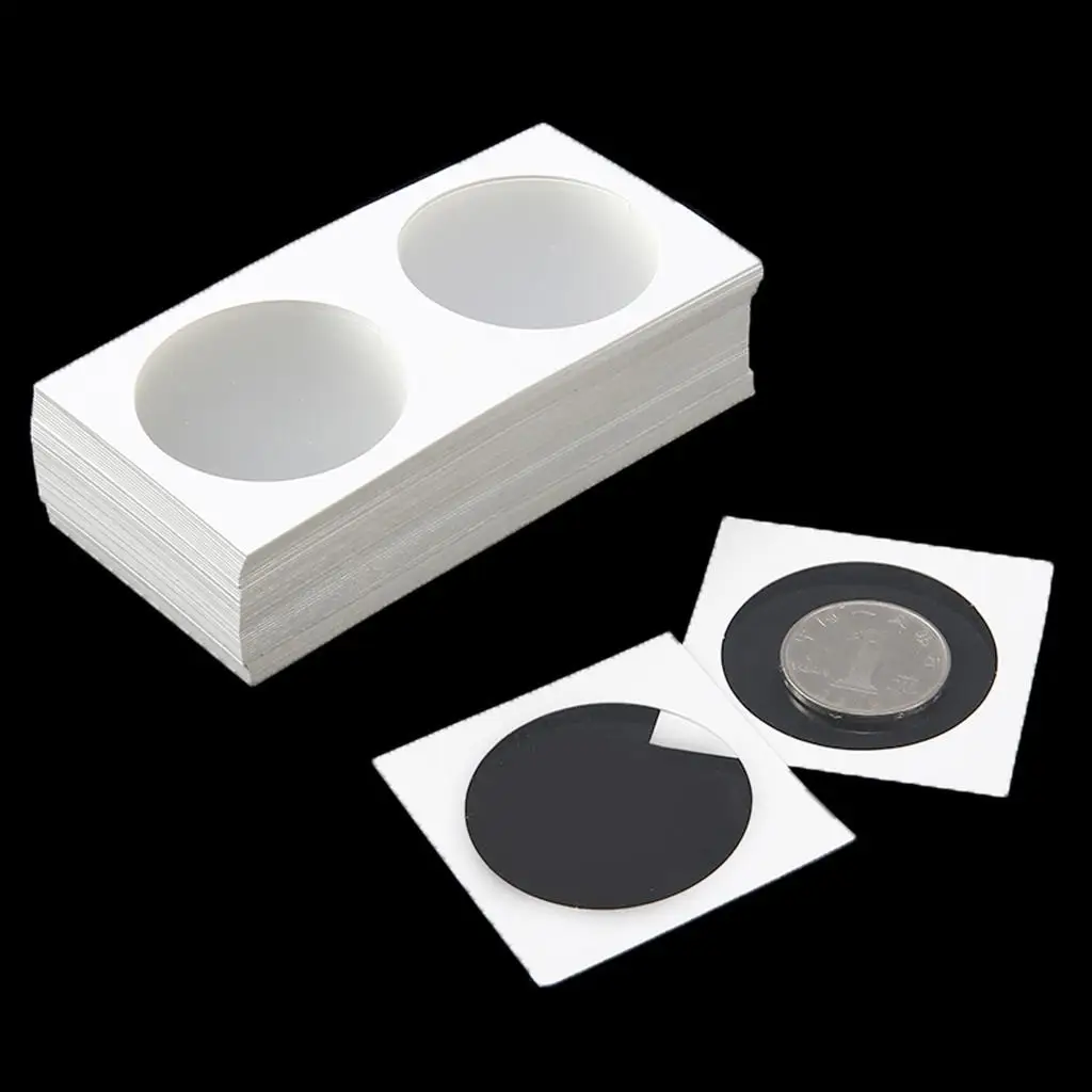 Cardboard Coin Holder Assortment 50 Pieces White Paper Flips 12 Diameters for Organizing and Protecting Collections