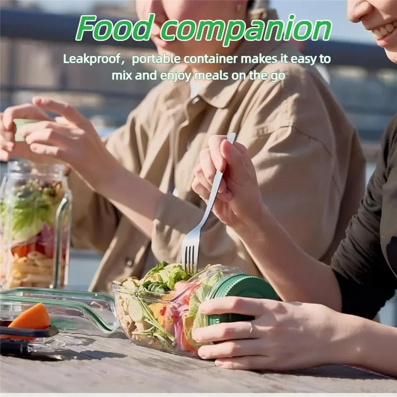 1-4 قطعة سلطة بلاستيكية جراب الجانب المفتوحة سلطة الجرار المحمولة الإفطار صندوق تخزين الفاكهة مختومة مانعة للتسرب شفافة نزهة سلطة جرة