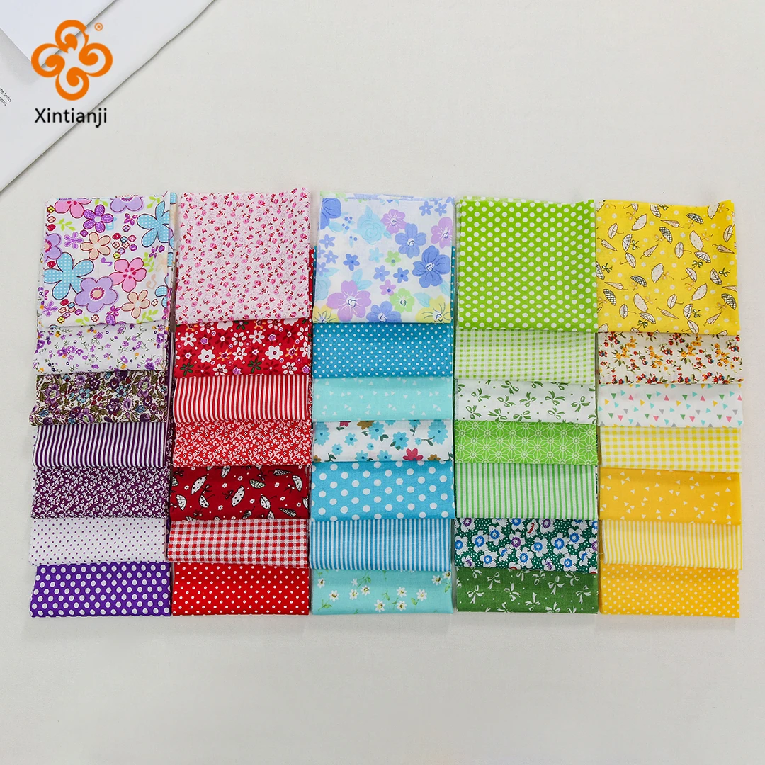 25x25Cm Cotton Flower Fabric Printed Cloth Sewing Quilting Fabrics For Patchwork Needlework DIY Handmade Accessories