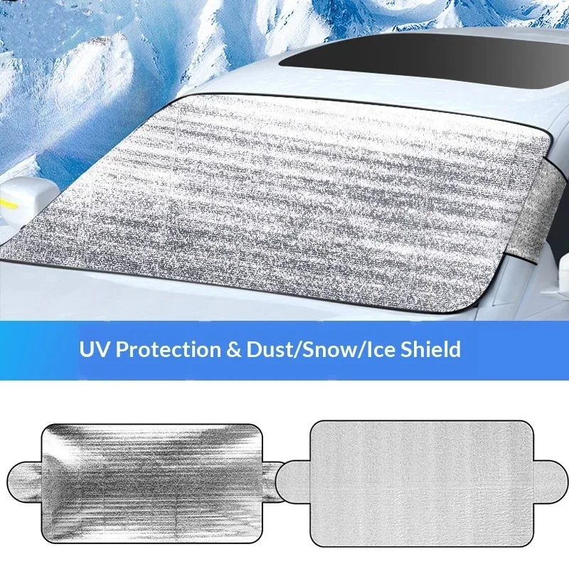 All-Season Car Windshield Snow Cover Sunshade Protector Anti-Ice Frost UV Dust Proof Auto Windscreen Weather Resistant