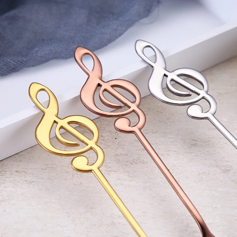 Stainless Steel Musical Notes Coffee Spoon Stirring Cup Spoon Music Stick Ice Cream Gift Spoon Kitchen Tool Accessories