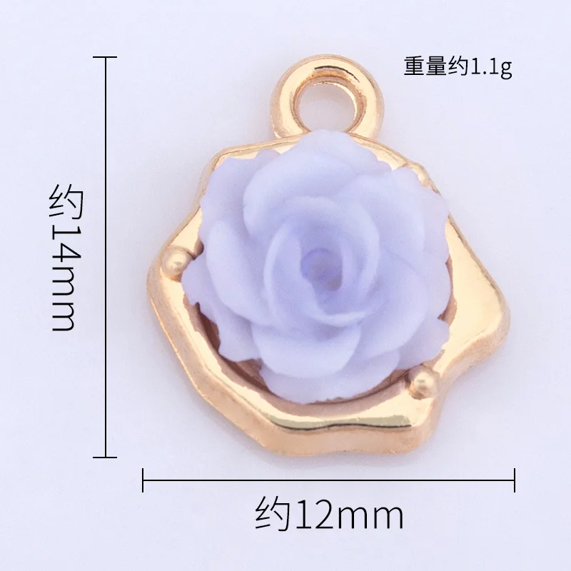 6Pcs New Hot-Selling Creative Personalized 3D Rose Pendants Single Pendant DIY Accessories Material Electroplated Alloy