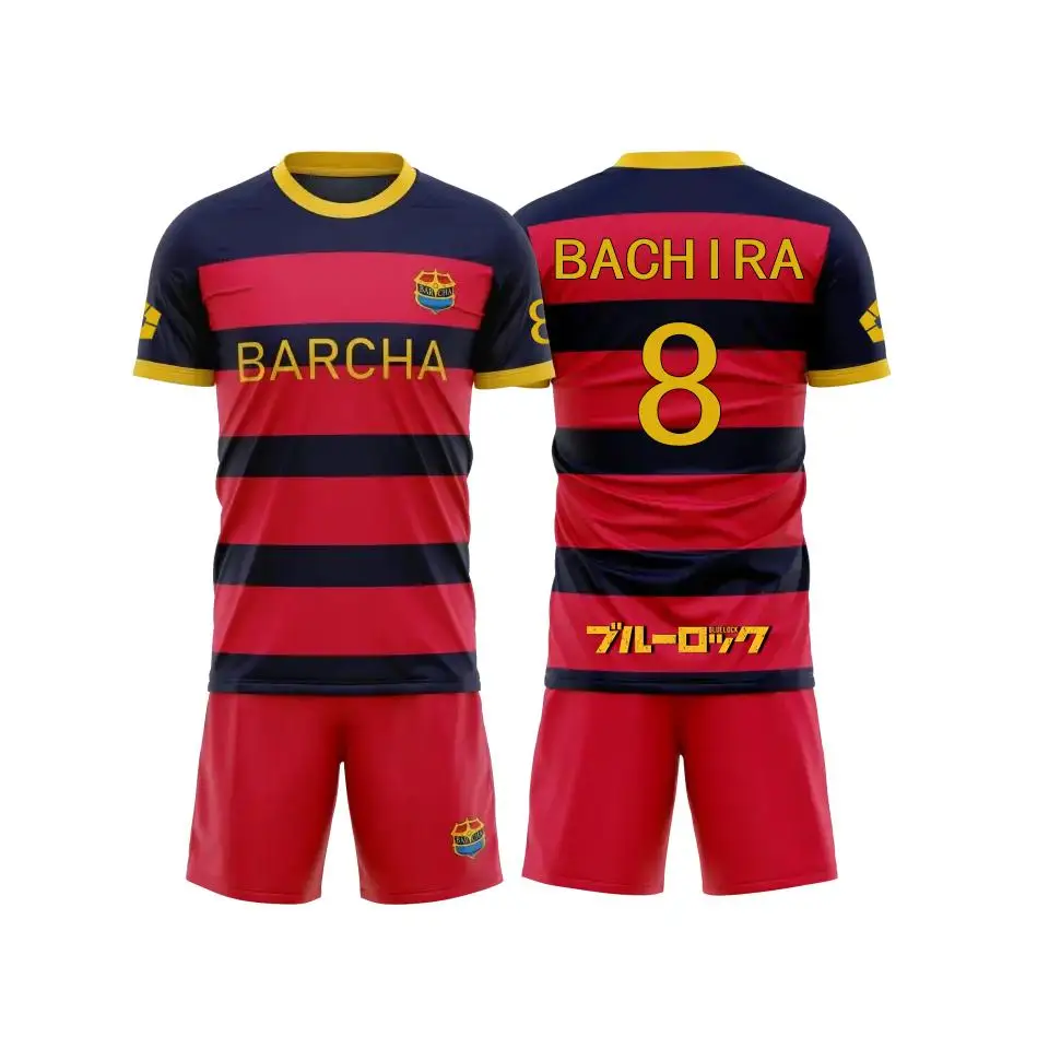 Blue Lock FC Barcha Cartoon Anime Cosplay Men Jersey Set Summer Short Sleeve Children Clothing Fashion Style Mens Boys T Shirt