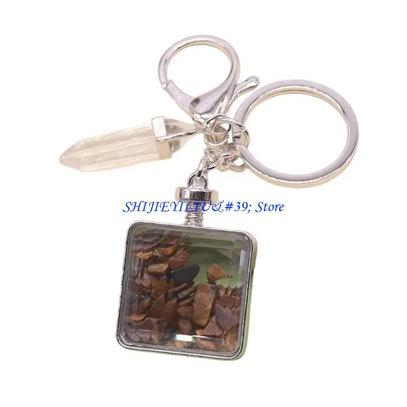 E21F Personalize Square Photo Keychain Faceted Cut Designs For Memory Keeping