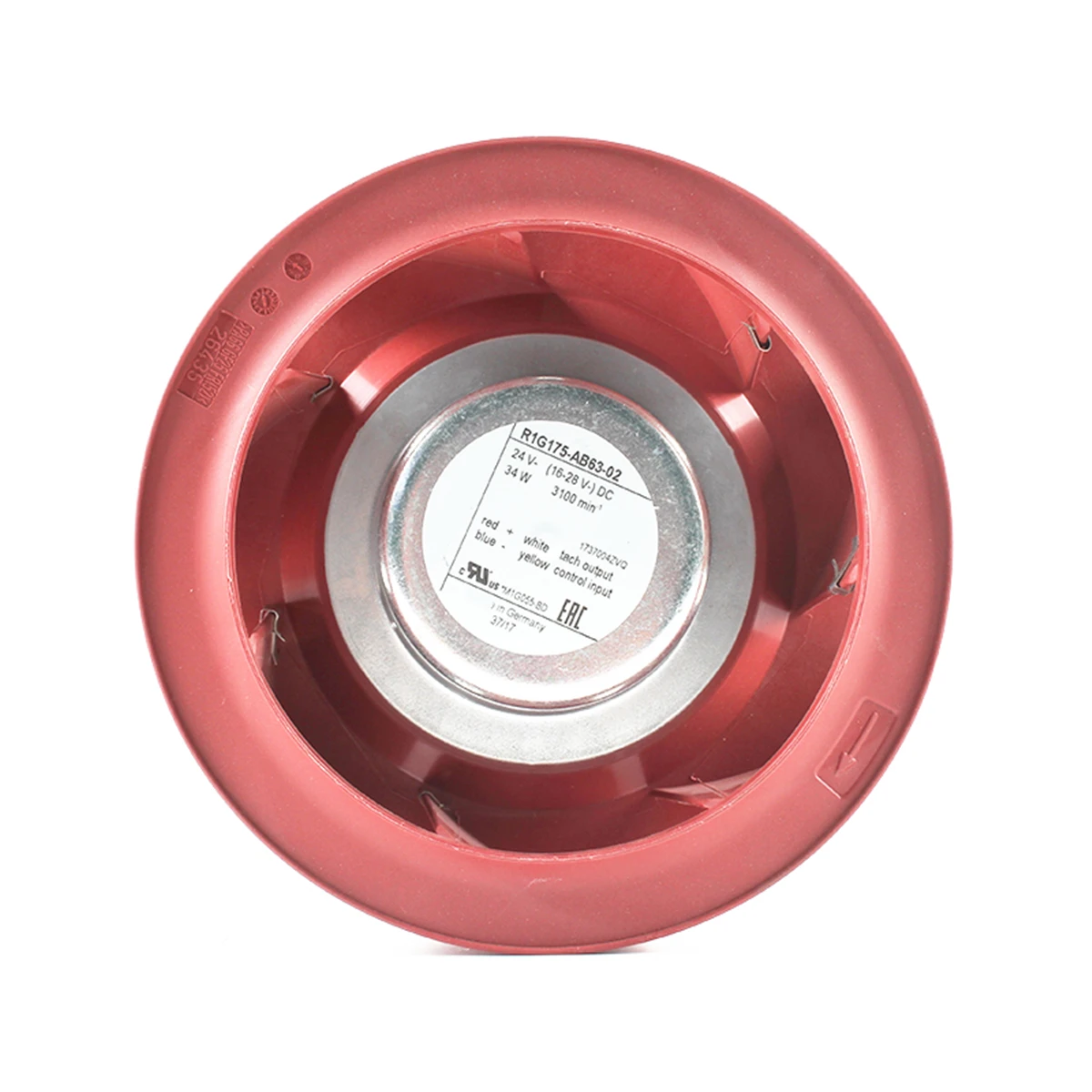 R1G175-AB63-02 24V 1.6A 34W φ175mm*69mm Diameter 17cm 3100RPM Ball-Bearing Centrifugal Cooling Fan