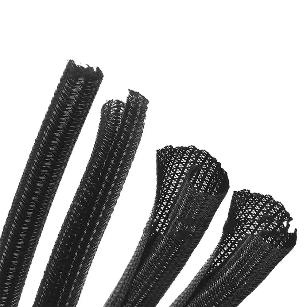 4Pcs Spiral Wrapping Cable Sleeve Sheath Protector 50cm Length Cable Cord Cover Expandable Braid DIY TPE Mesh Tube