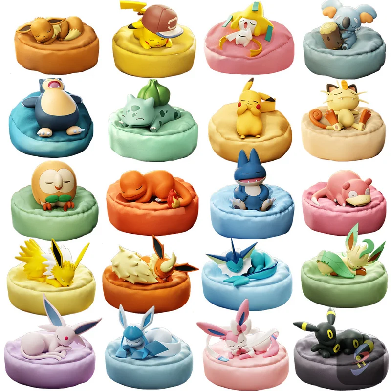

PokéMon Collectible Toy Sofa Sleeping Posture Ornament Pikachu Little Fire Dragon Snorlax Sylveon Children'S Toy Gifts