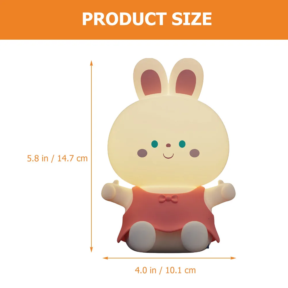 Rabbit LED Night Light with Timer – 30/60-Min Auto Off, Soft Ambient Bedside Lamp for Nursery & Bedroom