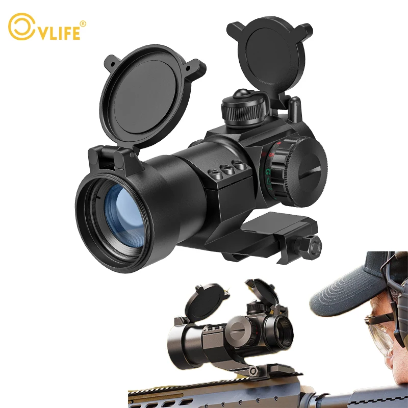 Red Green Dot Sight 1x30mm With Cantilever Mount Tactical Riflescope Optics Scope Collimator for 20mm Picatinny Rail Moun