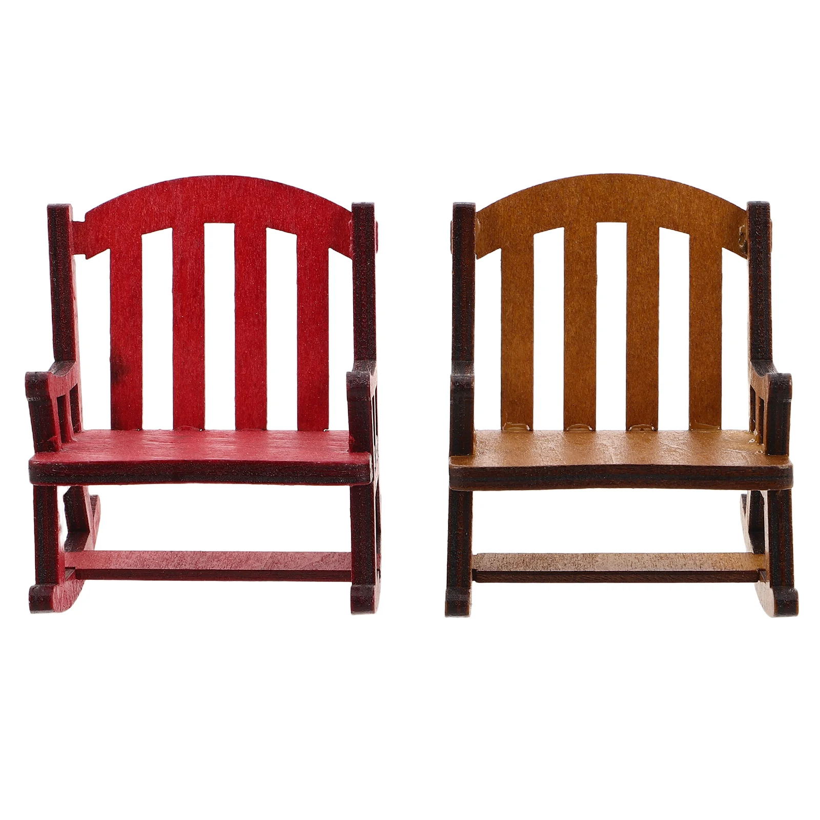 2 Stück Mini-Schaukelstuhl, Puppenhaus, Möbel, Dekoration, Miniatur-Sessel-Zubehör