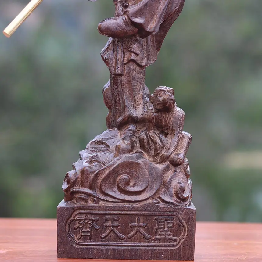 

Handcrafted Wooden Zodiac Monkey - Black Myth Wukong Sculpture, Solid Wood Gift