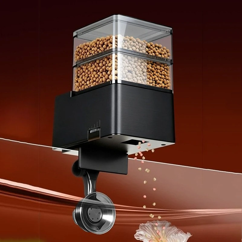 Automatic Fish Feeder Smart Timing Large Capacity Fish Food Dispenser Adjustable Koi Feeding Machine Fishes Feeding Dispenser