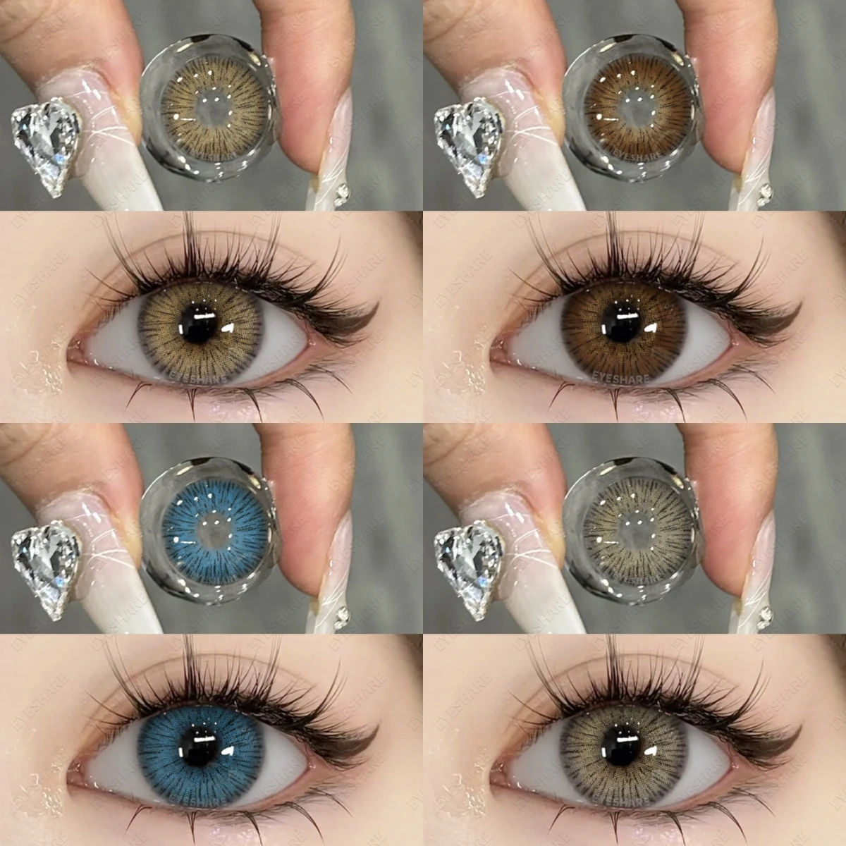 

EYESHARE 1 Pair New Fashion Blue Color Contact Lenses for Eyes Natural Brown Eyes Contacts Lenses Yearly Gray Colorful Eyes Lens