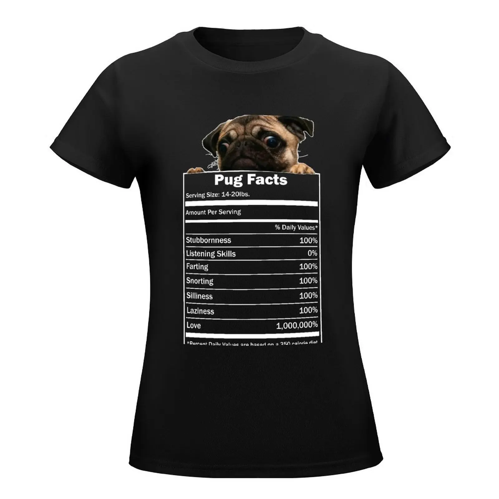 Pug Facts T-Shirt plus size tops vintage clothes tops t-shirts for Women loose fit