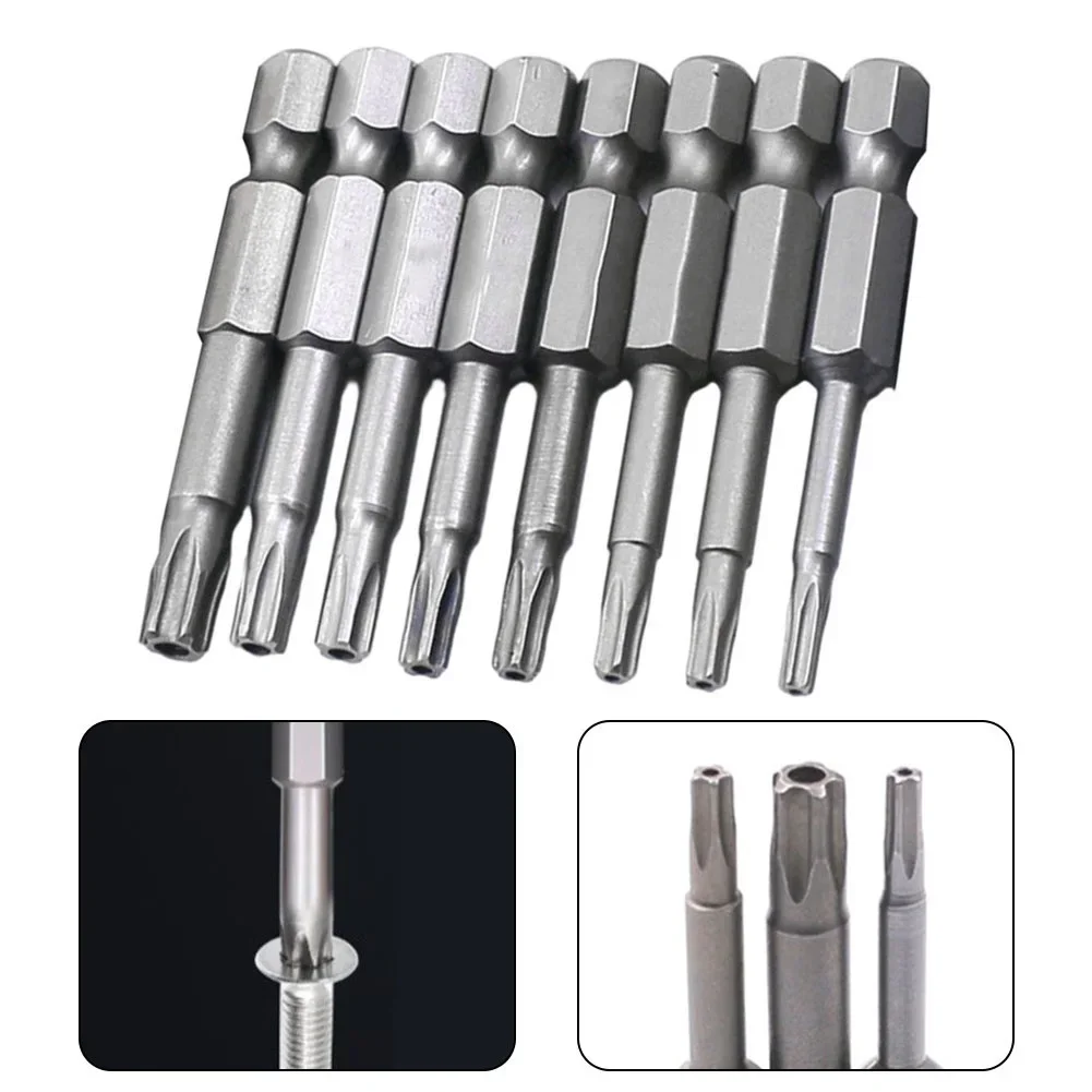 8pcs/set 50mm 5 Point Torx Drive Bit Set 1/4