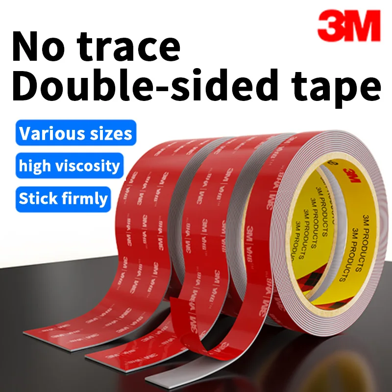 3M Strong Double-sided Adhesive Tape for Wall Decoration, Fixation, Pasting, Automotive and Household Use leave no trace