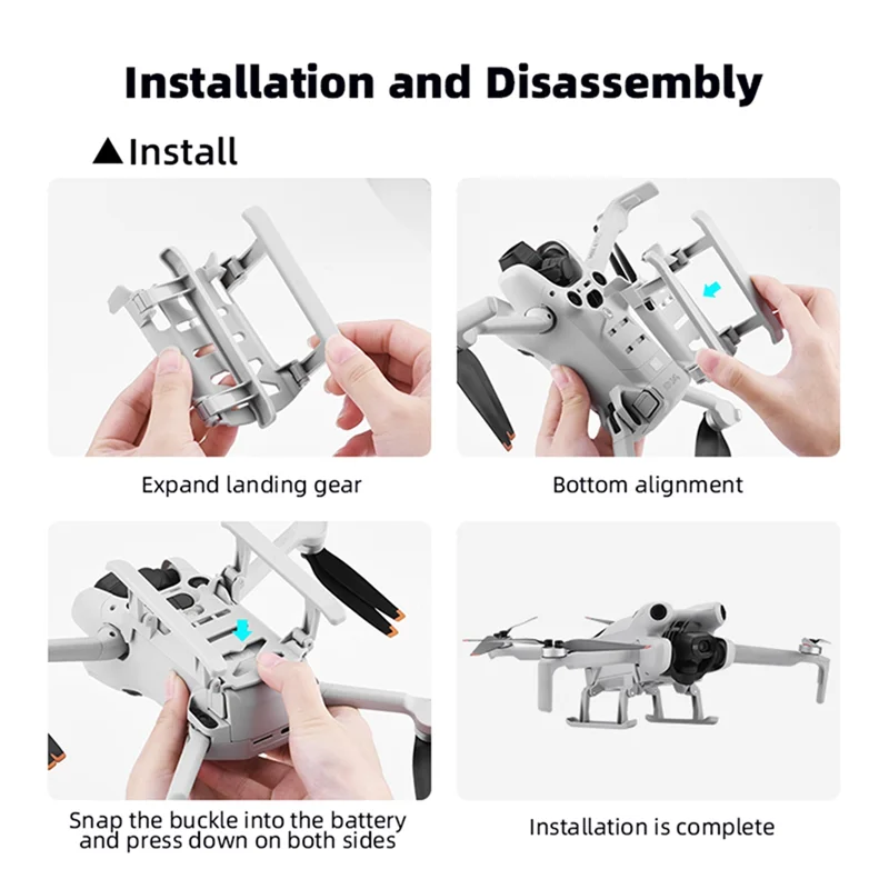 Y19A For DJI MINI 4 PRO Booster Stand Multi-Functional Sled Landing Gear Landing Protection Frame Heightening Replacement Spare