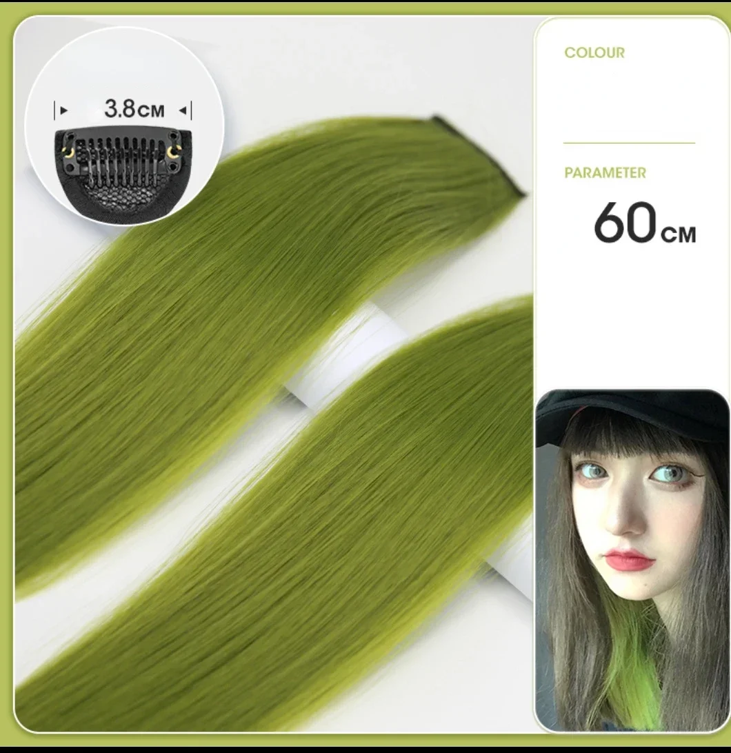 60cm Long Straight Hanging Ear Wig Clip Synthetic Clip In Hairpiece Accessories Hairpiece Hairpin
