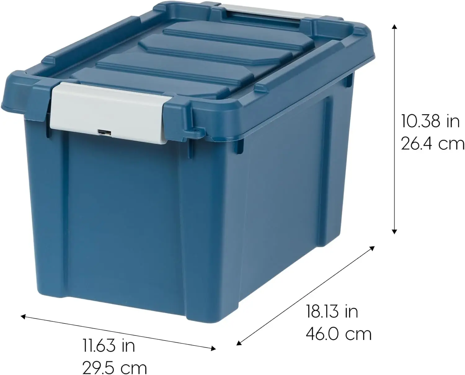 Heavy Duty, Stackable Containers, Garage Organizing Bins Moving Tubs, Rugged Sturdy Equipment Utility Box - Navy