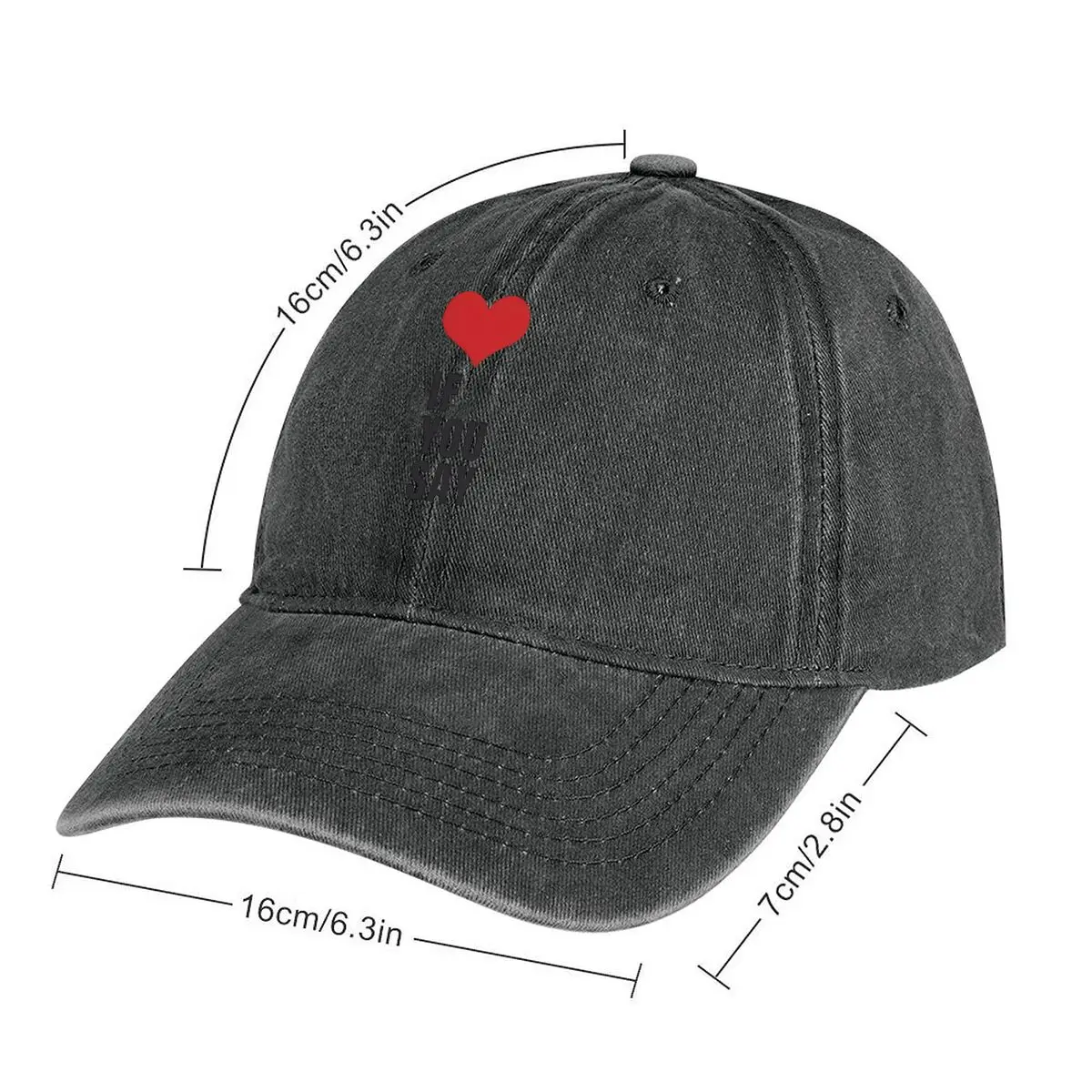 

Heart If You Say Minimalist, Text - Art Washed Baseball Cap