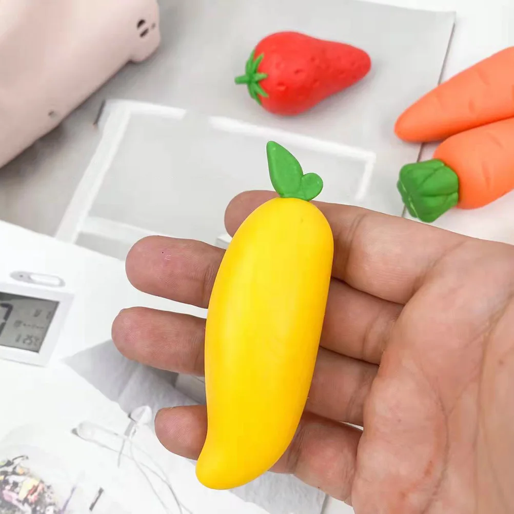 3 Pcs Fruit Shaped Erasers Cartoon Pencil School Supplies Cute Rubber Kids Stationery Gifts Multi Function Tools For Students
