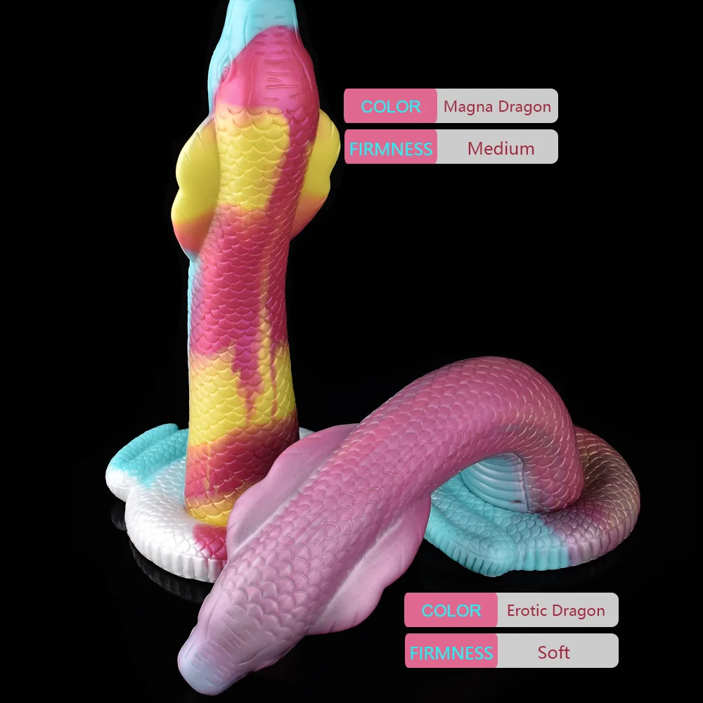 FAAK Huge Long Dildo lifelike Cobra Shape Giant Fantasy Snake Penis Scales Big Dong Texture Soft Silicone Sex Toys For Women Men