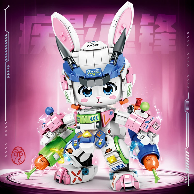 2025 New Wave Panda Mecha Modello animale Building Blocks Giocattolo Display Ragazzo Ragazza Regalo Giocattolo di assemblaggio per bambini