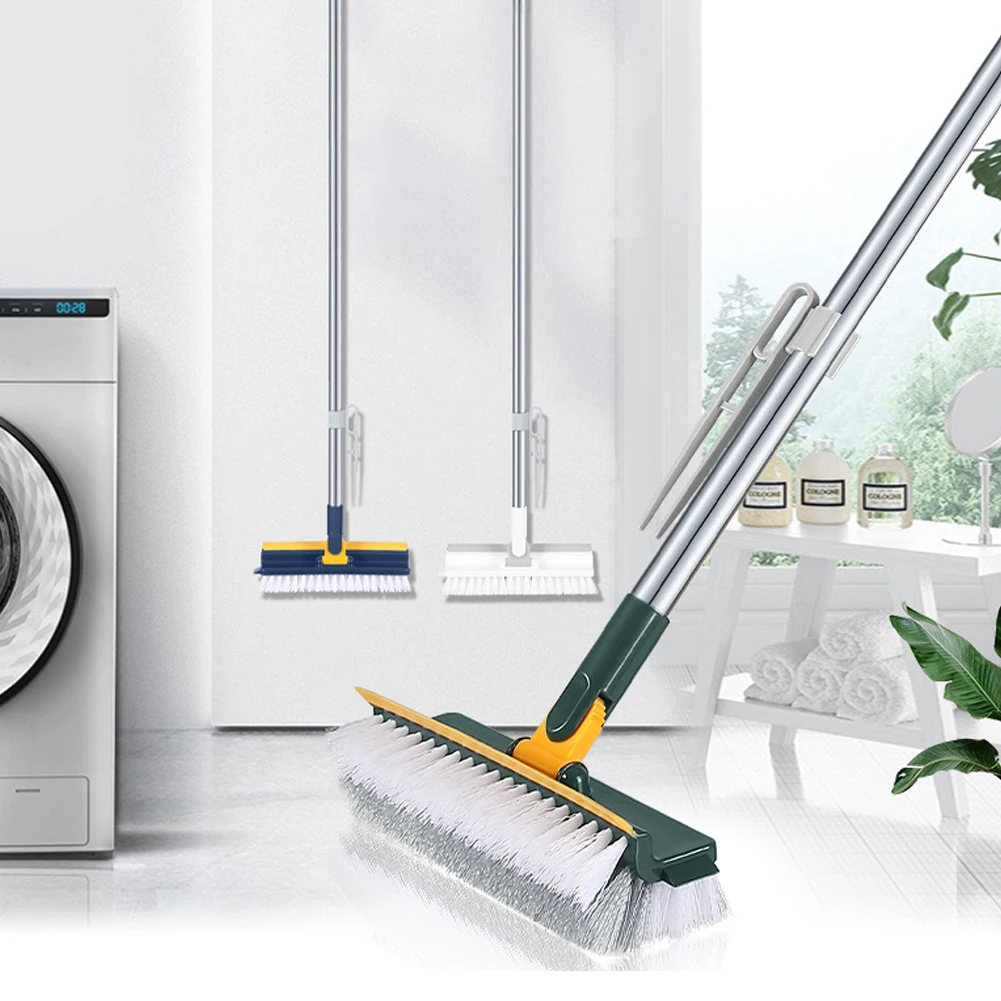 Floor Scrub Brush 3 In 1 Long Handle Adjustable Wiper Broom Tools Wall Corner Floor Scrape Brush Kitchen Bathroom Cleaning Brush