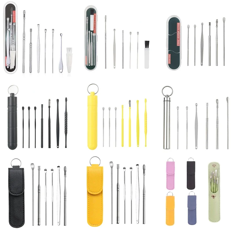 

6/7Pcs Ears Wax Remover Cleaning Kit Pickers Pic Wax Cleaner Curette Spoon Care Removal Tool for Baby Adults Ear Care Set