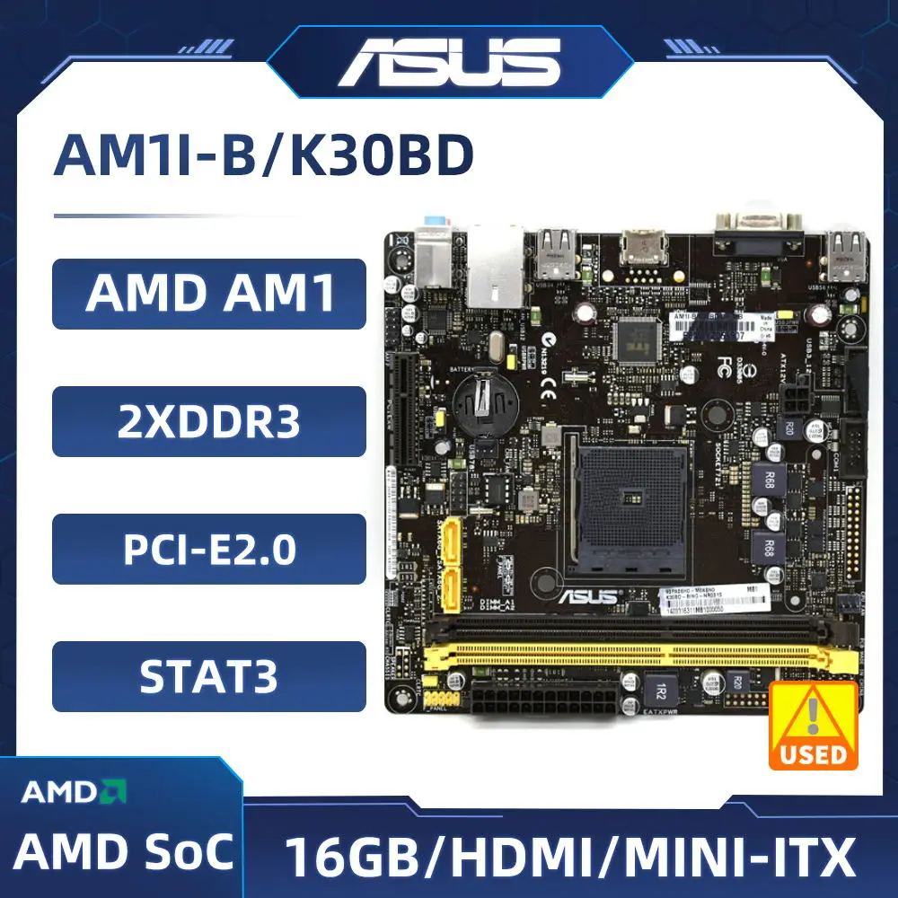 

ASUS AM1I-B/K30BD Материнская плата Материнские платы MINI ITX поддержка AMD Athlon-5350 5150 5370 3850 cpu DDR3 USB 3,0